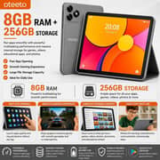 Oteeto TAB 77 Tablet - WiFi 256GB 8GB RAM 7inch Grey + Keyboard - International Version