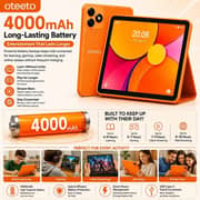 Oteeto TAB 77 Tablet - WiFi 256GB 8GB RAM 7inch Orange + Keyboard - International Version