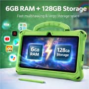 Telzeal P603 Tablet - WiFi 128GB 6GB RAM 7inch Green - International Version + Case, Stylus And Protector