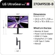 LG UltraGear 5K QHD Gaming Monitor 27inch - 27GM950B-B