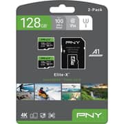 PNY Elite-X MicroSD Memory Card 128GB Green/Black 2 Pack - P-SDU128X2U3EXC-GE - International Version