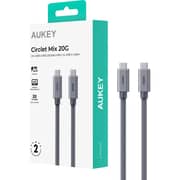 Aukey Braided USB-C to USB-C Cable 2m Gray - CB-DCC321-GY