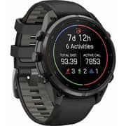 Garmin Fenix 9 Pro Smartwatch Carbon Grey DLC Titanium with Black/Pebble Grey Silicone Band
