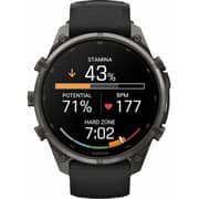 Garmin Fenix 9 Pro Smartwatch Carbon Grey DLC Titanium with Black/Pebble Grey Silicone Band