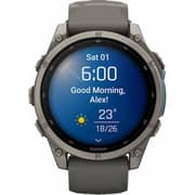 Garmin FENIX 9 Smartwatch Titanium with Pebble Gray Silicone Band