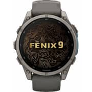 Garmin FENIX 9 Smartwatch Titanium with Pebble Gray Silicone Band