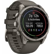 Garmin FENIX 9 Smartwatch Titanium with Pebble Gray Silicone Band