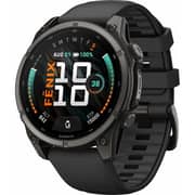 Garmin FENIX 9 Smartwatch Carbon Grey DLC Titanium with Black Silicone Band