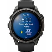 Garmin FENIX 9 Smartwatch Carbon Grey DLC Titanium with Black Silicone Band