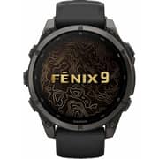 Garmin FENIX 9 Smartwatch Carbon Grey DLC Titanium with Black Silicone Band