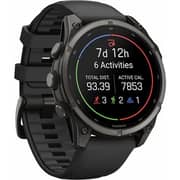 Garmin FENIX 9 Smartwatch Carbon Grey DLC Titanium with Black Silicone Band