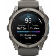 Garmin FENIX 9 Smartwatch Titanium with Pebble Gray Silicone Band