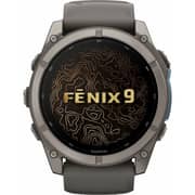 Garmin FENIX 9 Smartwatch Titanium with Pebble Gray Silicone Band