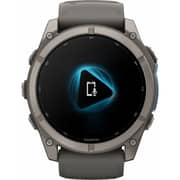 Garmin FENIX 9 Smartwatch Titanium with Pebble Gray Silicone Band