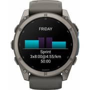 Garmin FENIX 9 Smartwatch Titanium with Pebble Gray Silicone Band