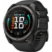 Garmin FENIX 9 Smartwatch Carbon Grey DLC Titanium with Black Silicone Band