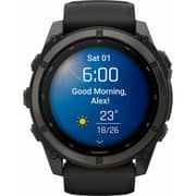 Garmin FENIX 9 Smartwatch Carbon Grey DLC Titanium with Black Silicone Band