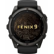 Garmin FENIX 9 Smartwatch Carbon Grey DLC Titanium with Black Silicone Band