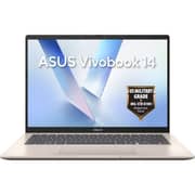 Asus Vivobook 14 (2026) Copilot+ PC - Snapdragon X X1-26-100 / 14inch FHD / 1TB SSD / 16GB RAM / Windows 11 Home / English & Arabic Keyboard / Platinum Gold / Middle East Version - [X1407QA-LY146W]