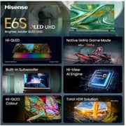 Hisense 65inch E6S 4K UHD Smart Television (2026 Model) - 65E6S