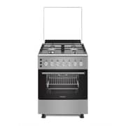 Baumatic Free Standing 4 Burner Gas Cooker 60cm Stainless Steel/Black - BMEC9GGTSS