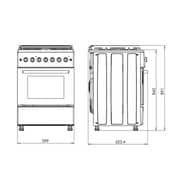 Baumatic Free Standing 4 Burner Gas Cooker 60cm Stainless Steel/Black - BMEC9GGTSS