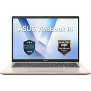 Asus Vivobook 14 (2026) Laptop - Qualcomm Snapdragon X-X1-26-100 / 14inch WUXGA / 512GB SSD / 16GB RAM / Shared Qualcomm Adreno GPU / Windows 11 Home / English & Arabic Keyboard / Platinum Gold / Middle East Version - [X1407QA-LY145W]