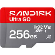 Sandisk Ultra Go MicroSD Memory Card 256GB Red/Grey - SDSQUGN-256G-GN6MN