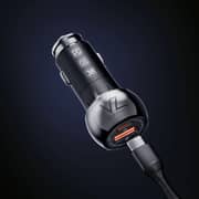 VOZ Car Charger with USB-C to USB-C Cable Black - VCCPD03T