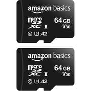 Amazon Basics microSDXC Memory Card 64GB Black Pack of 2 - LSMICRO64GU3D