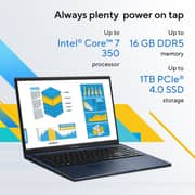Asus Vivobook 15 (2026) Laptop - 1st Series / Intel Core 7-150U / 15.6inch FHD / 512GB SSD / 8GB RAM / Shared Intel Graphics / Windows 11 Home / English & Arabic Keyboard / Quiet Blue / Middle East Version - [X1504VA-C78G512GBE]