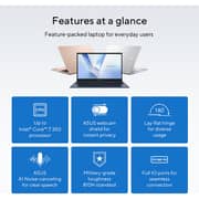 Asus Vivobook 15 (2026) Laptop - 1st Series / Intel Core 7-150U / 15.6inch FHD / 512GB SSD / 8GB RAM / Shared Intel Graphics / Windows 11 Home / English & Arabic Keyboard / Quiet Blue / Middle East Version - [X1504VA-C78G512GBE]