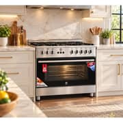 Toptec 5 Burner Gas Cooker 90x60cm Silver/Black - TTGGSSFO-TU
