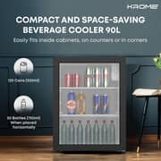 Krome Beverage Cooler 90L Black - KR-BC90DM