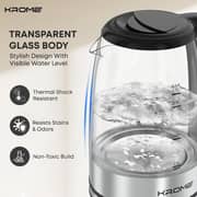 Krome Glass Electric Kettle - KR-KTG100D