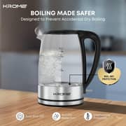 Krome Glass Electric Kettle - KR-KTG100D