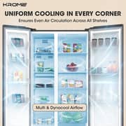 Krome Side by Side Refrigerator 442L Dark Inox - KR-SBS601SH