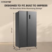 Krome Side by Side Refrigerator 442L Dark Inox - KR-SBS601SH