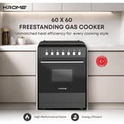 Krome 4 Burner Gas Cooker 60x60cm Black - KR-CR6062BO