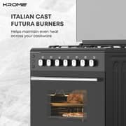 Krome 4 Burner Gas Cooker 60x60cm Black - KR-CR6062BO