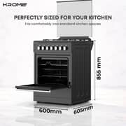 Krome 4 Burner Gas Cooker 60x60cm Black - KR-CR6062BO
