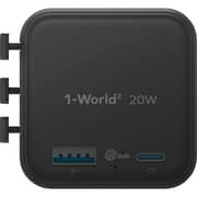 Momax 1-World 2-Port Travel Adaptor Black - UA29D
