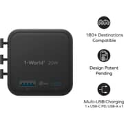 Momax 1-World 2-Port Travel Adaptor Black - UA29D