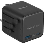 Momax 1-World 2-Port Travel Adaptor Black - UA29D