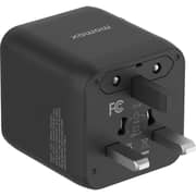 Momax 1-World 2-Port Travel Adaptor Black - UA29D
