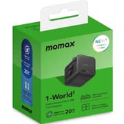 Momax 1-World 2-Port Travel Adaptor Black - UA29D