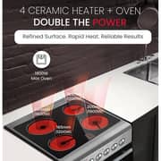 Nobel Built-in 4 Hob Ceramic Cooker 50x60cm Stainless Steel/Black - NGC5060VT