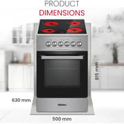 Nobel Built-in 4 Hob Ceramic Cooker 50x60cm Stainless Steel/Black - NGC5060VT