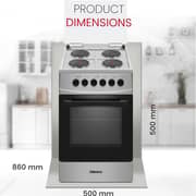 Nobel Free Standing 4 Zone Electric Cooker 50x50cm Stainless Steel/Black - NGC5400SI