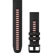 Garmin Quickfit 22 Watch Band 22mm Black/Flame Red Silicone - 010-13280-06
